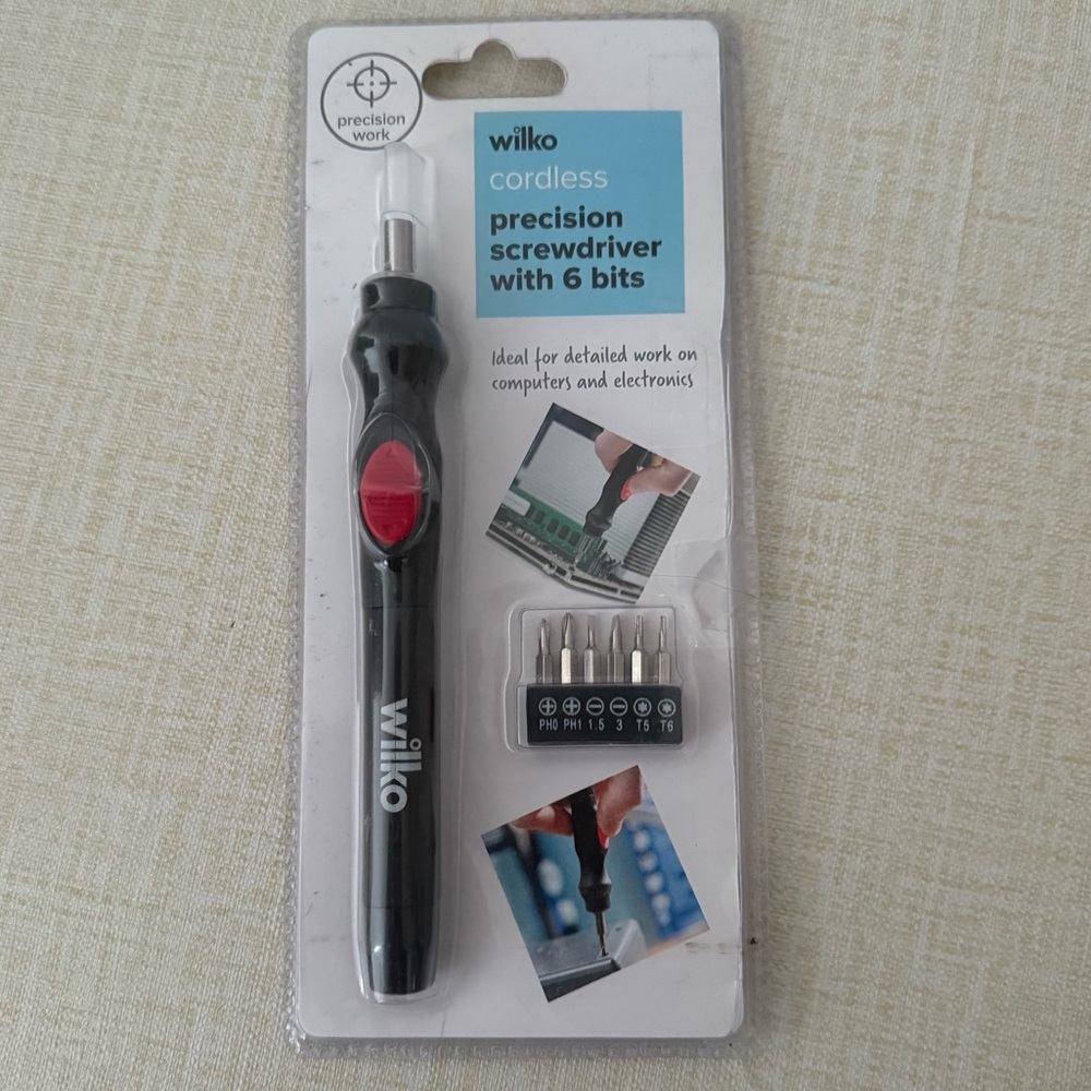 Wilko Cordless Precision Screwdriver with 6 Bits